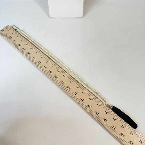 Leather Tassel and Stone Bead Necklace Mala Adjustable - Picture 7 of 7